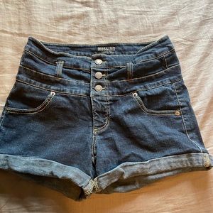 Non ripped high waisted jean shorts